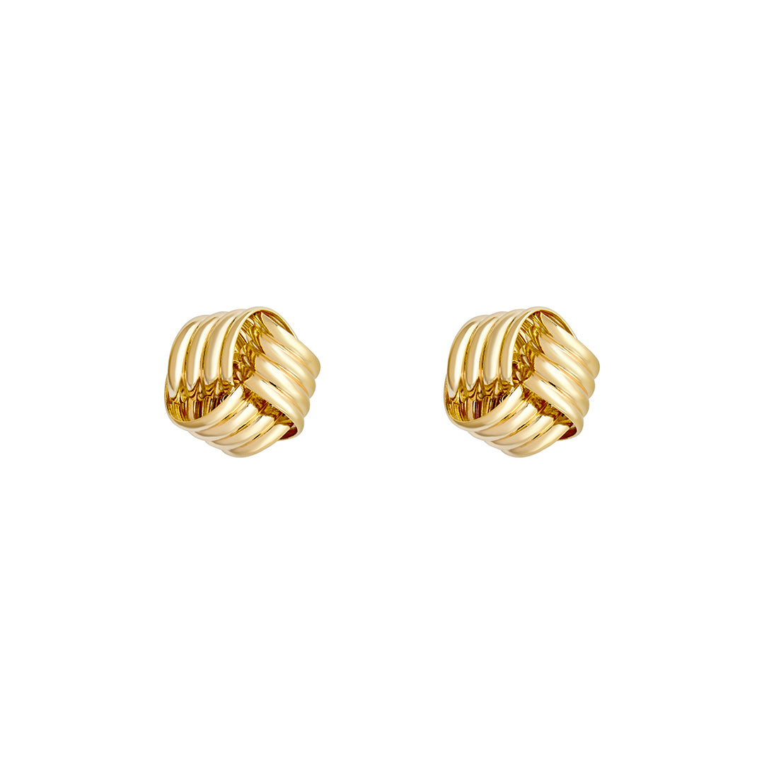 gold plated knot stud earrings