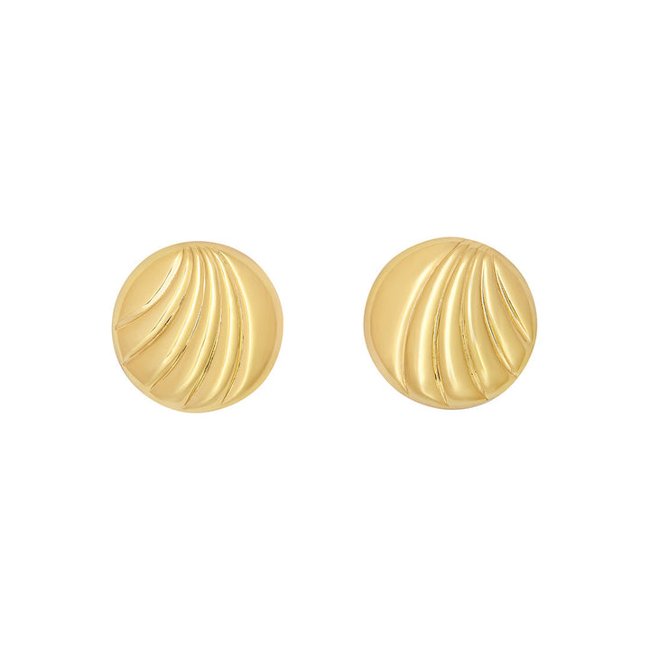 gold plated button stud earrings