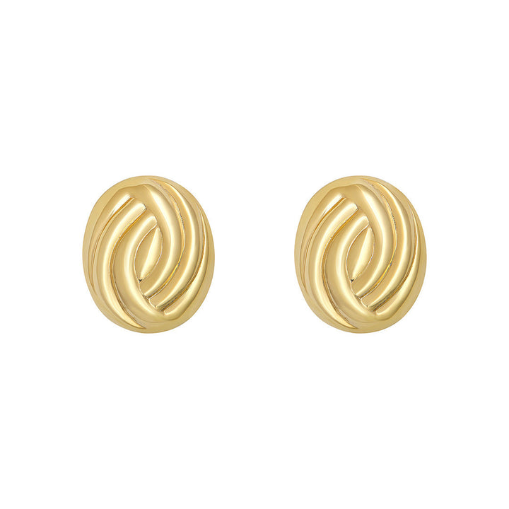 gold plated oval stud earrings