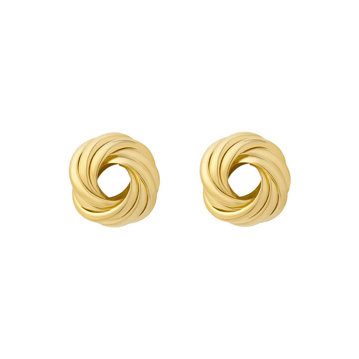 gold plated open knot stud earrings
