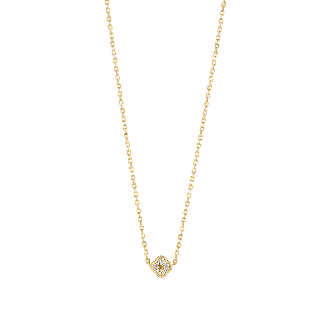 gold small clover necklace