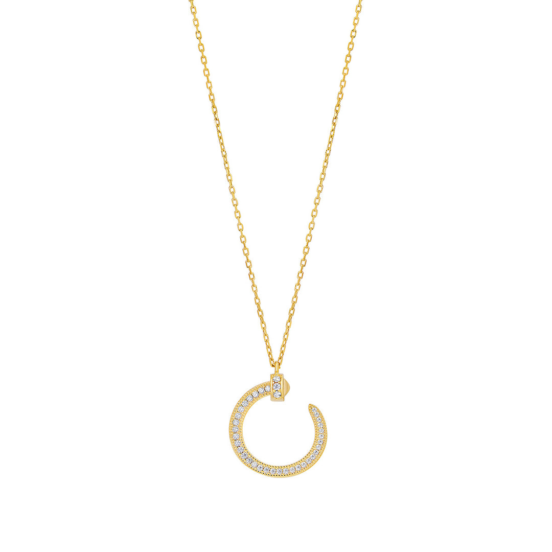 gold plated nail necklace