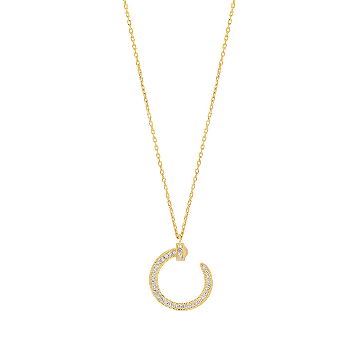 gold plated nail necklace