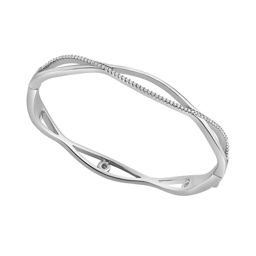 silver open twist bangle