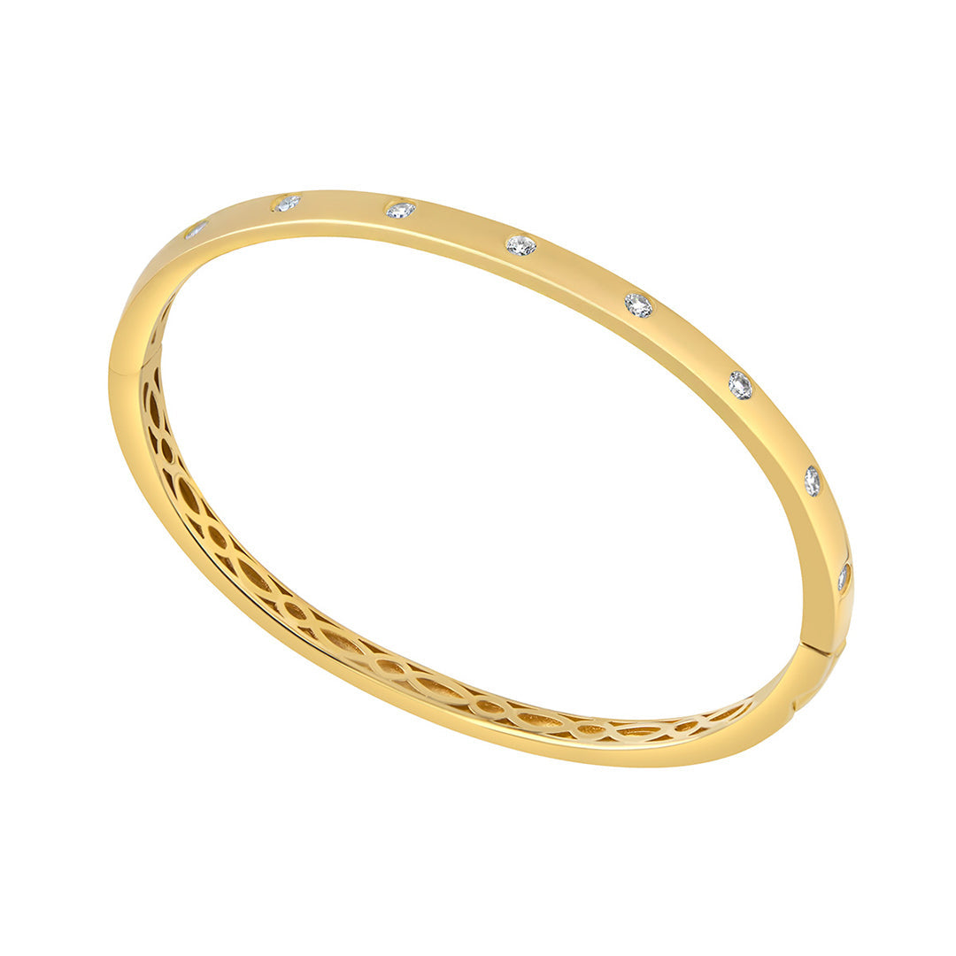 gold plated cz set bangle
