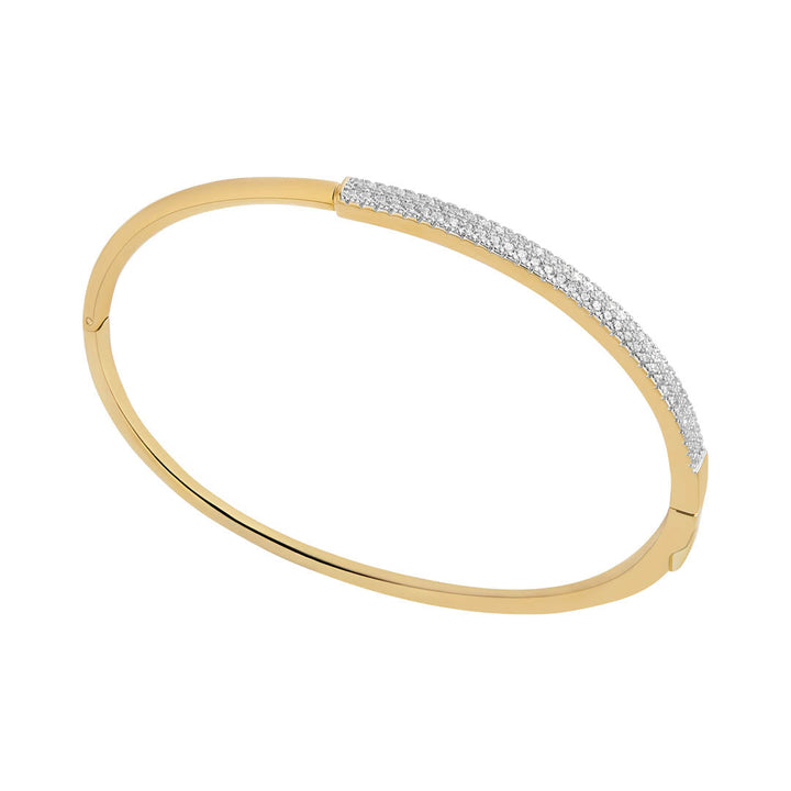 gold plated half cz bangle