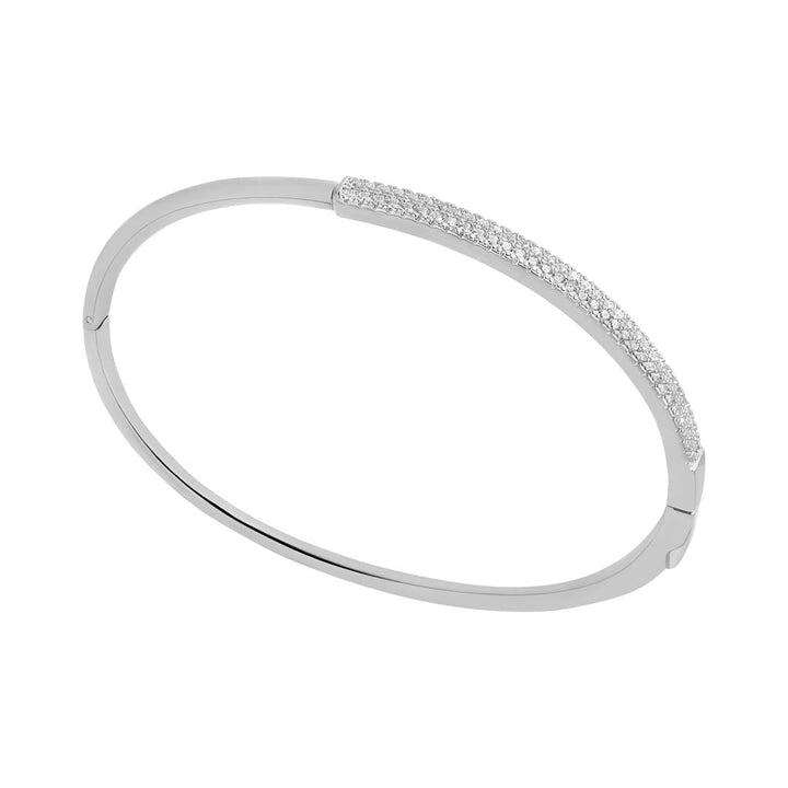 silver half cz bangle