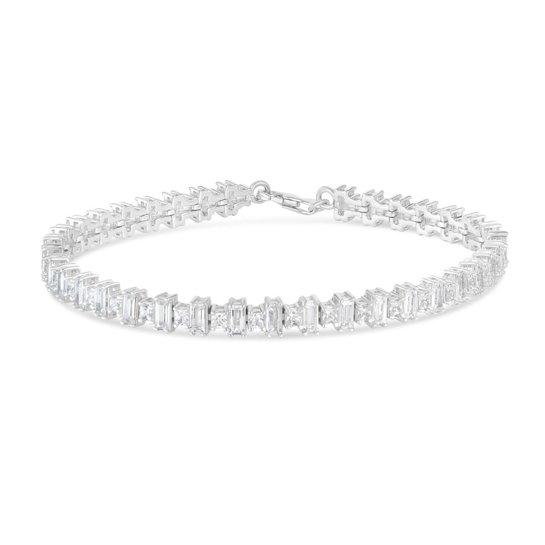 Tennis bracelet art deco style on white background