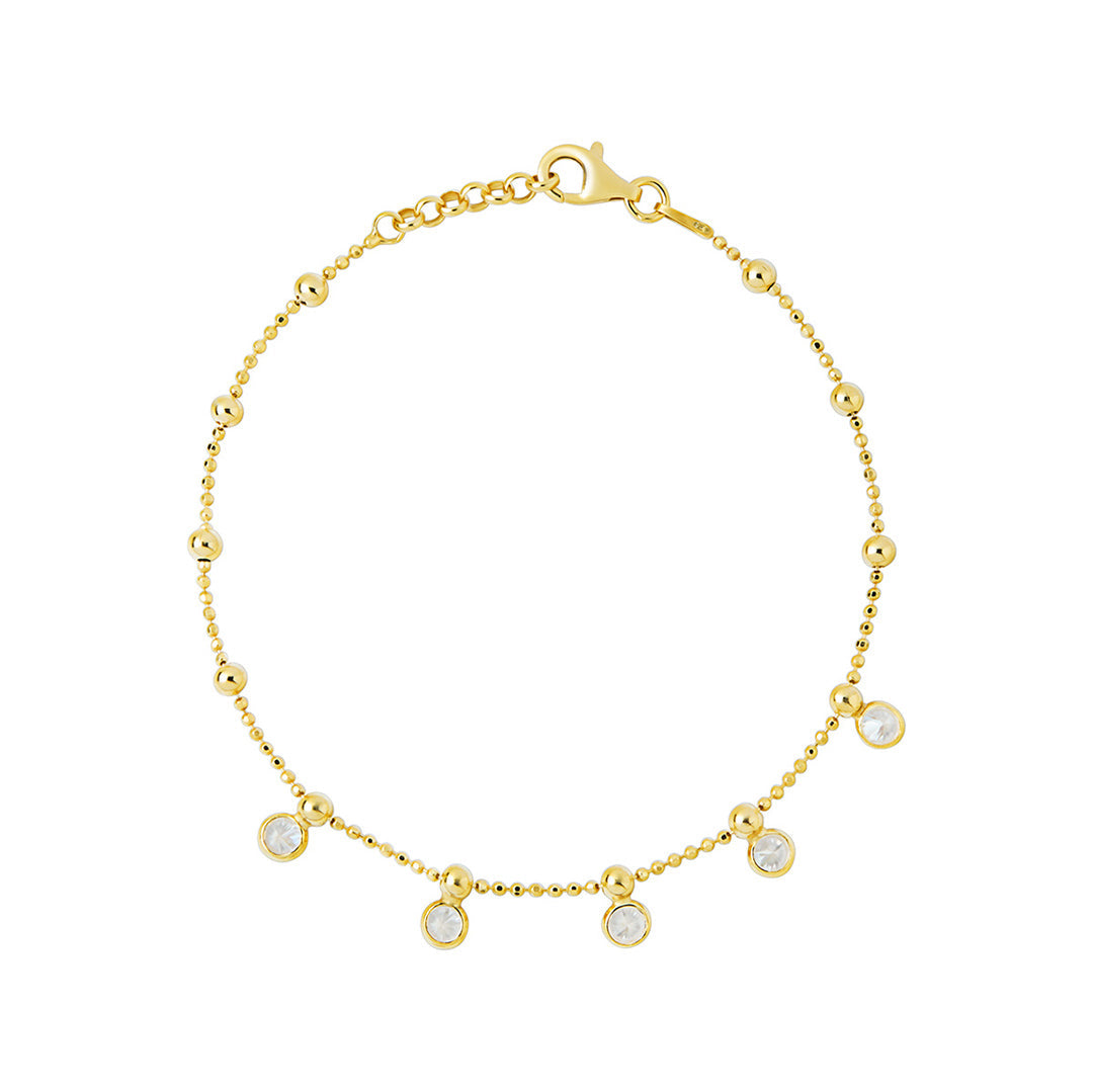 gold plated cz charm bracelet