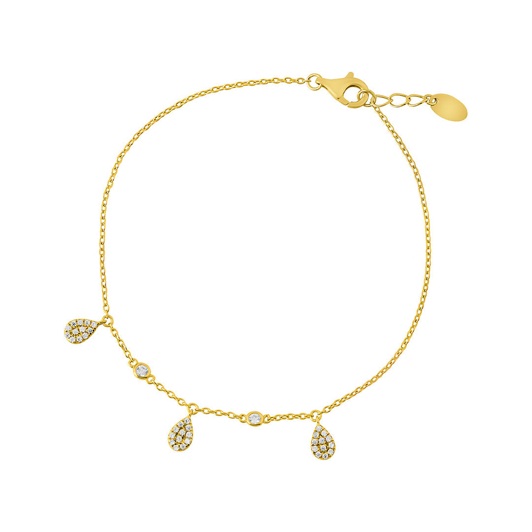 gold plated multi charm bracelet