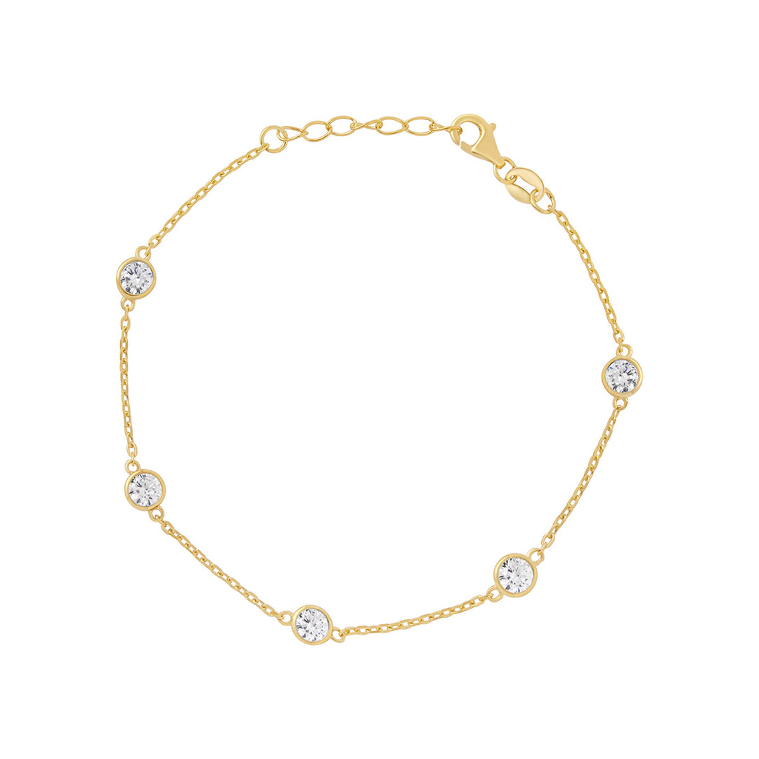 gold plated cz rubover bracelet