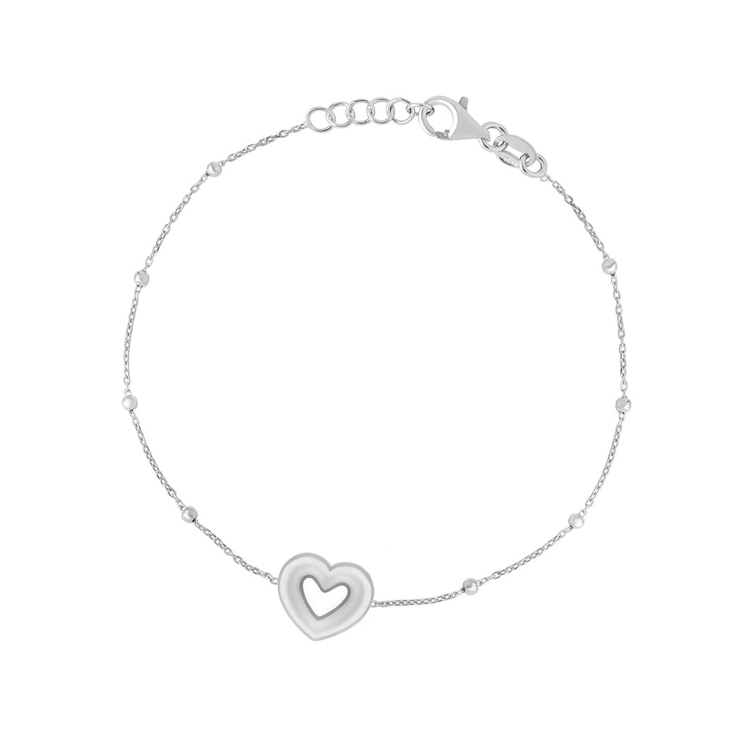 sterling silver open heart bracelet