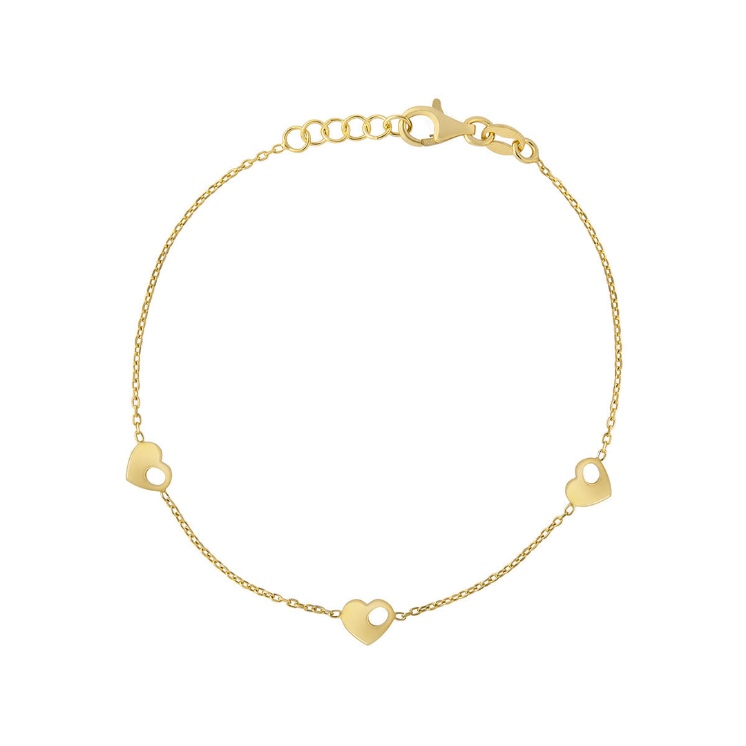 gold plated heart bracelet
