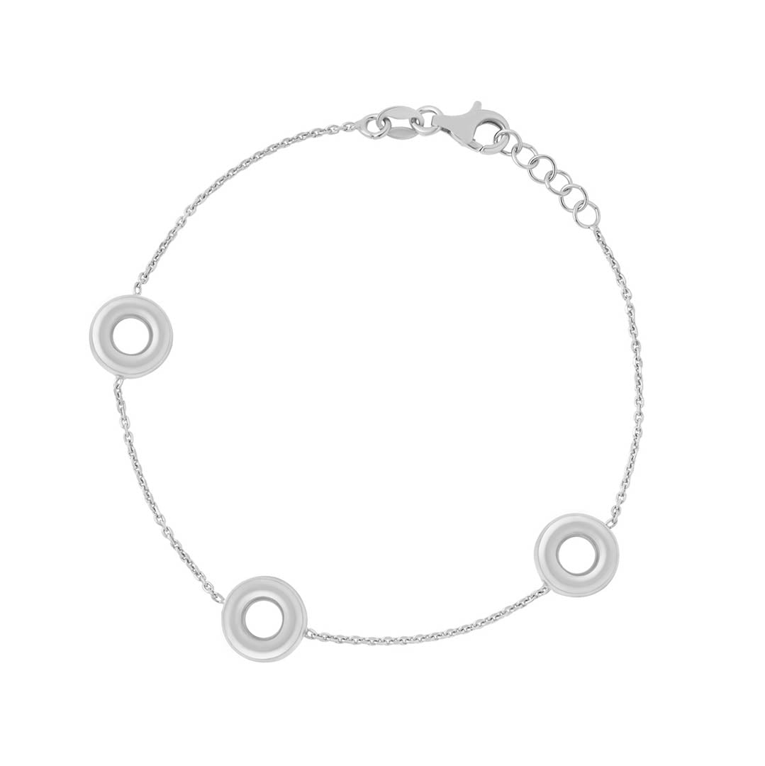 silver open circle bracelet