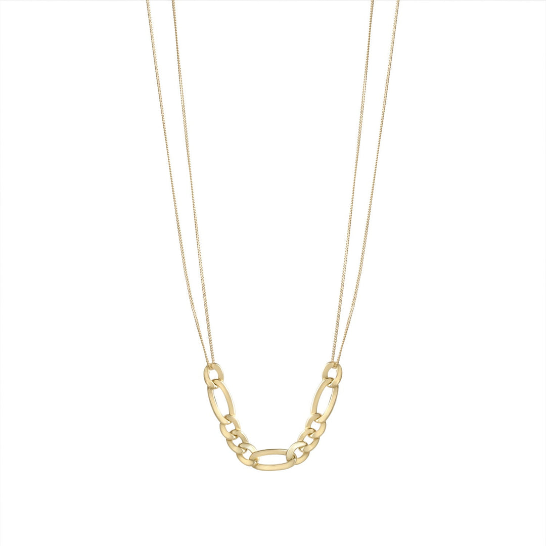 18ct Gold Sterling Silver Figro Linked Chain Necklace