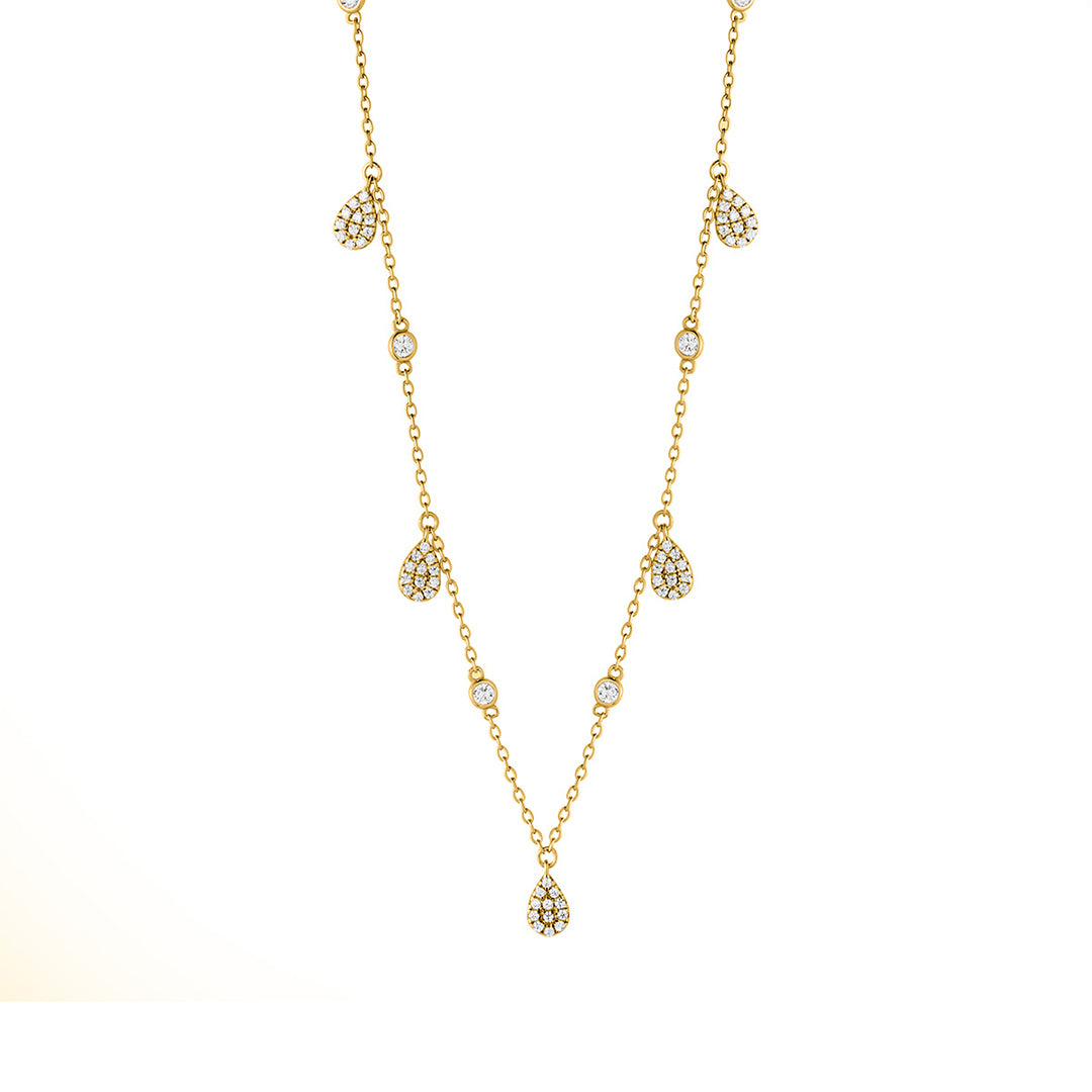 gold plated multi charm necklace