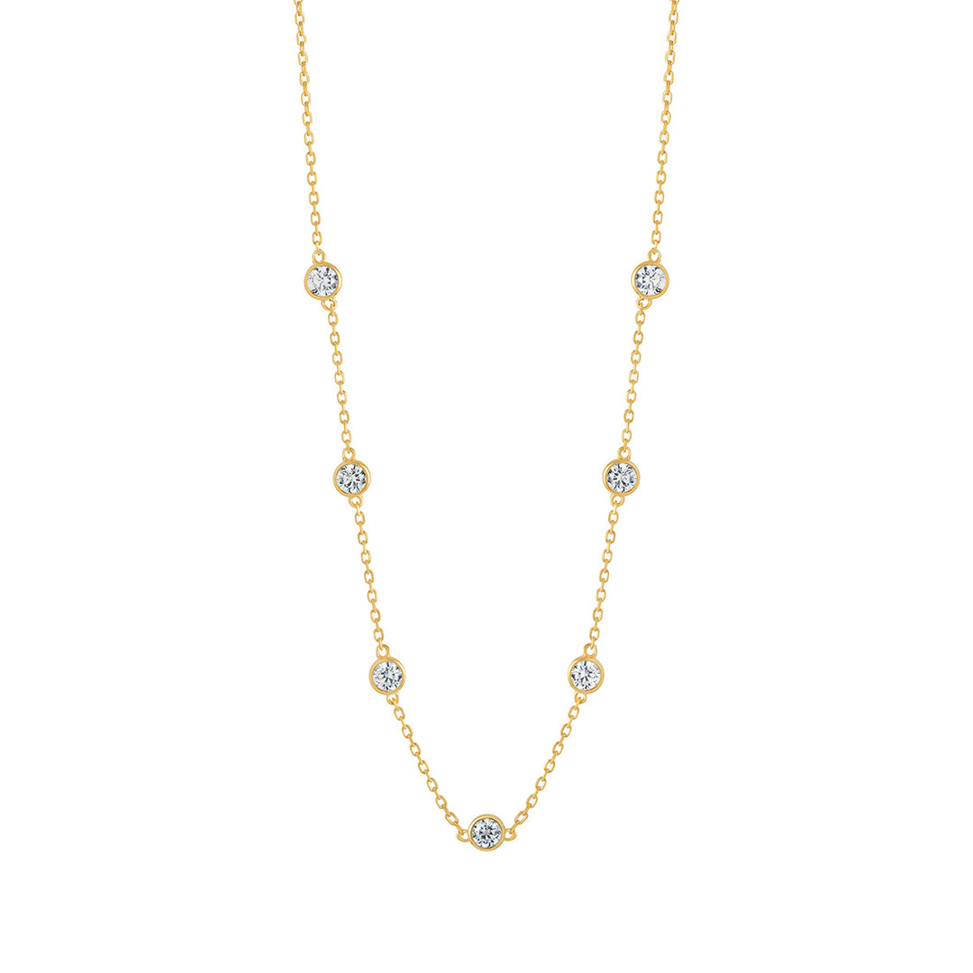 gold plated cz rubover necklace