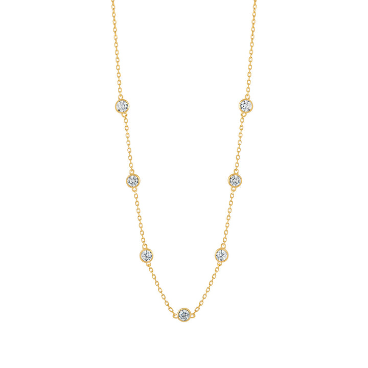 gold plated cz rubover necklace