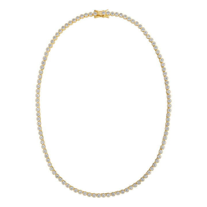 gold plated rubover tennis necklace