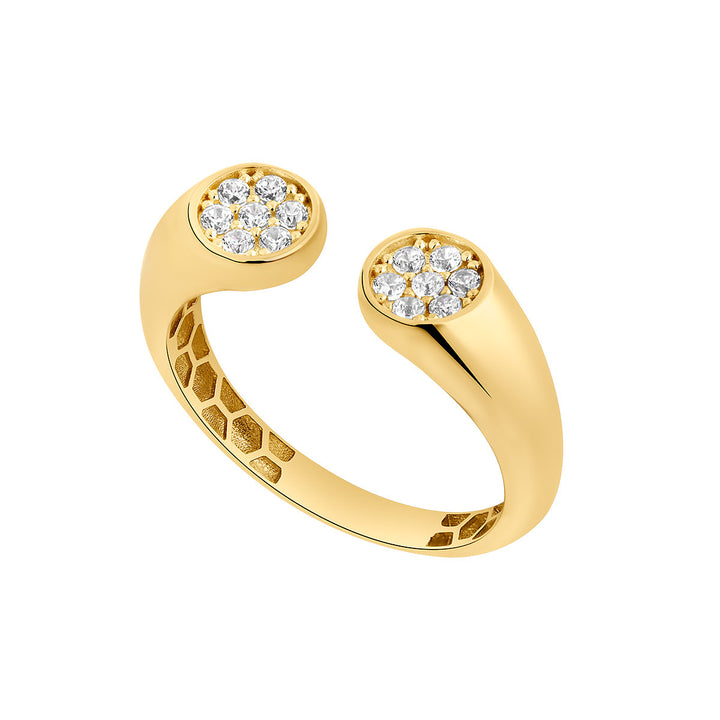gold cz rounded torque ring