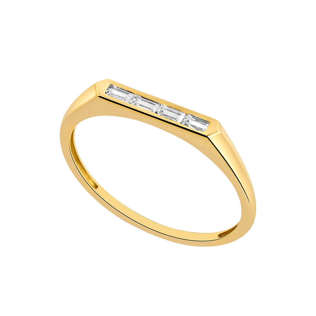 gold cz band ring