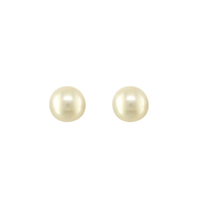 Gold Freshwater Pearl Stud Earrings