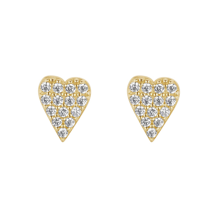 Gold Cubic Zirconia Heart Earrings