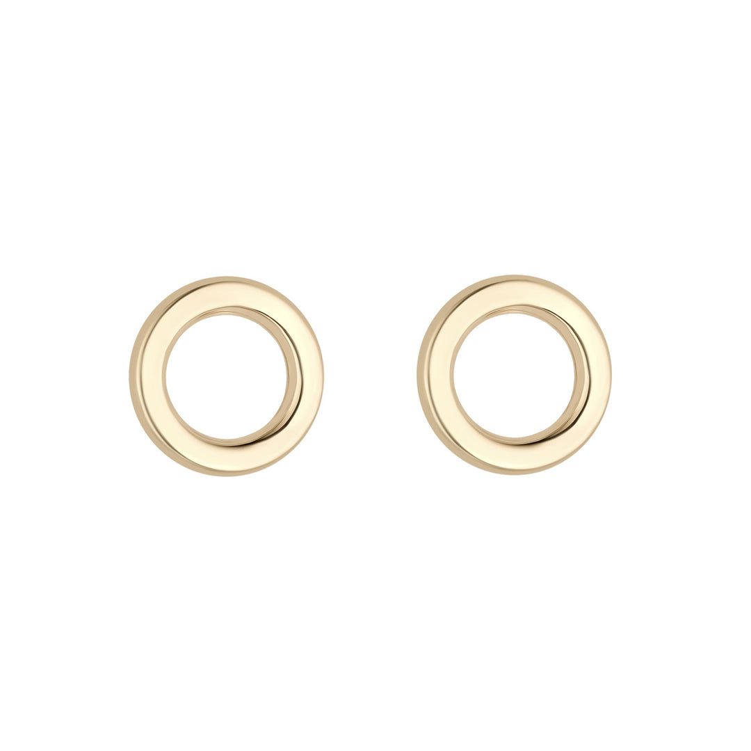 Gold Open Circle Stud Earrings