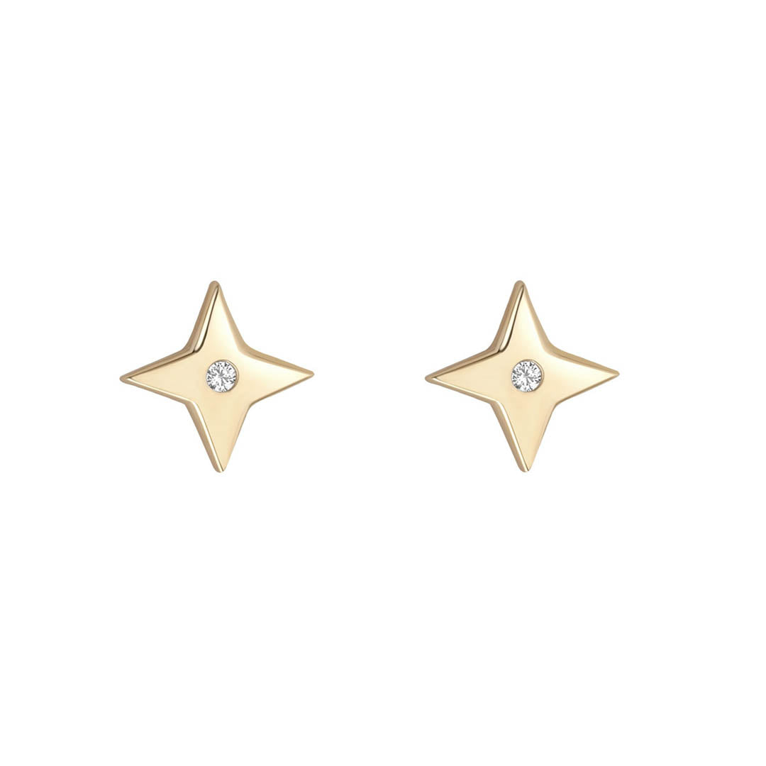 gold star earrings