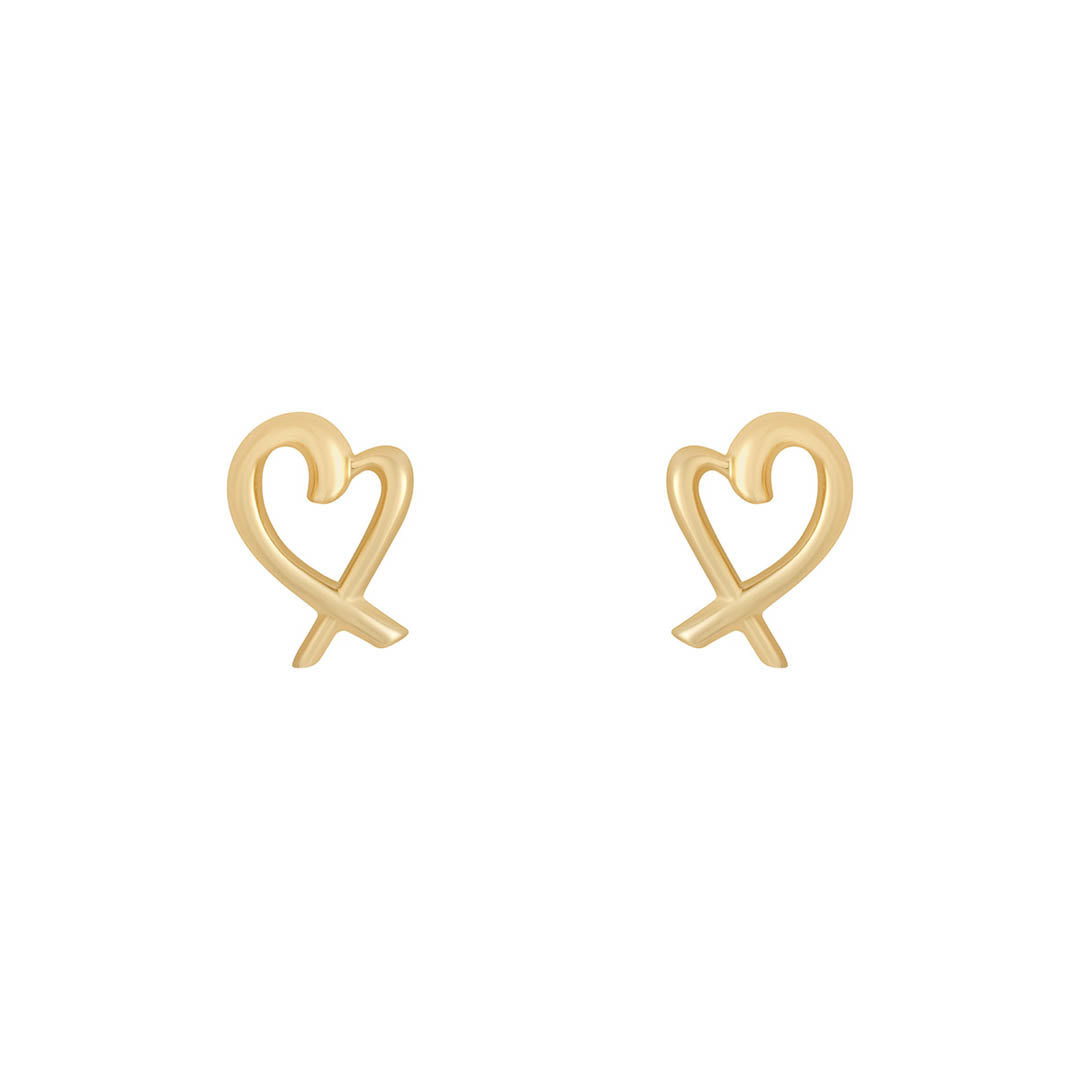 gold heart earrings