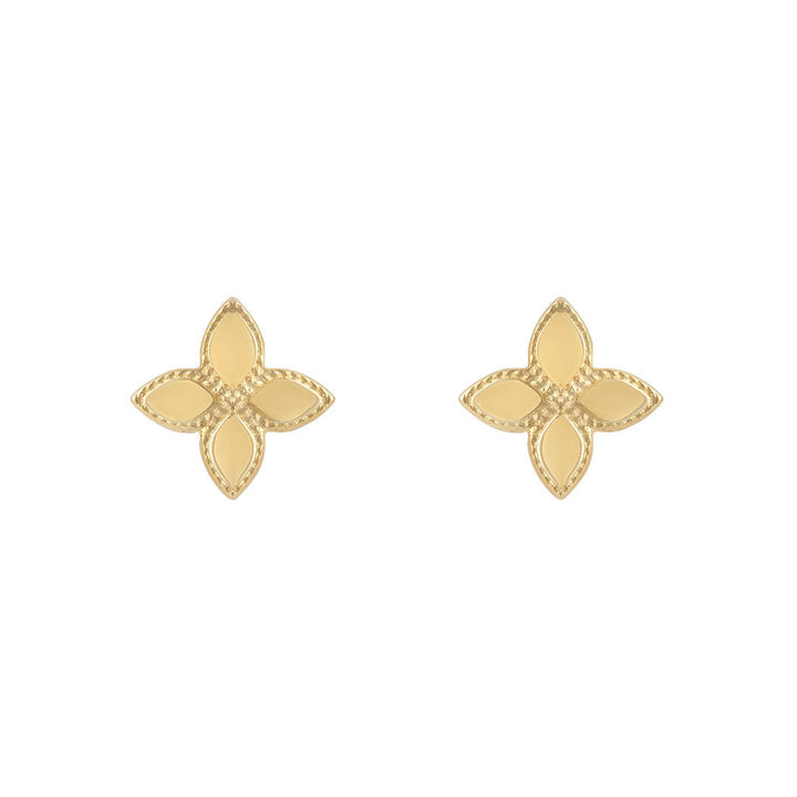 gold flower earrings