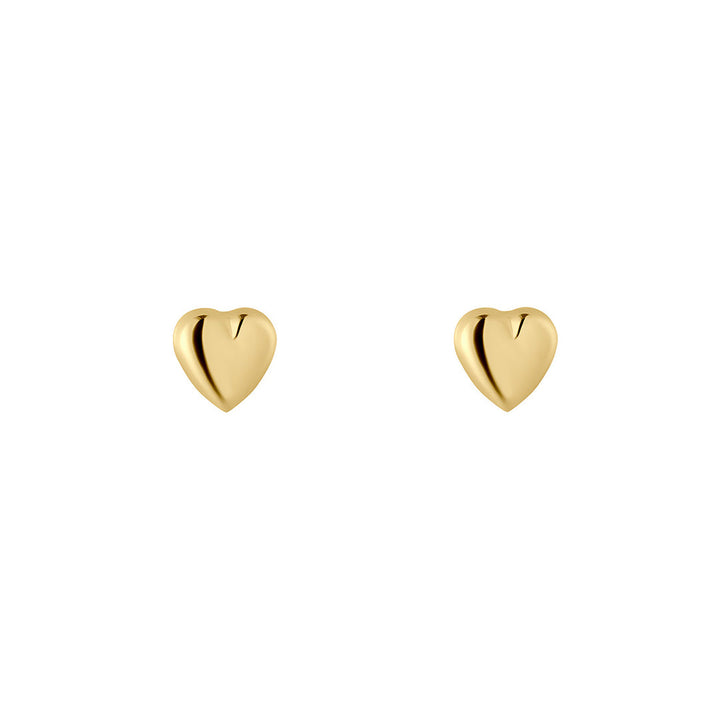 9ct gold small heart stud earrings