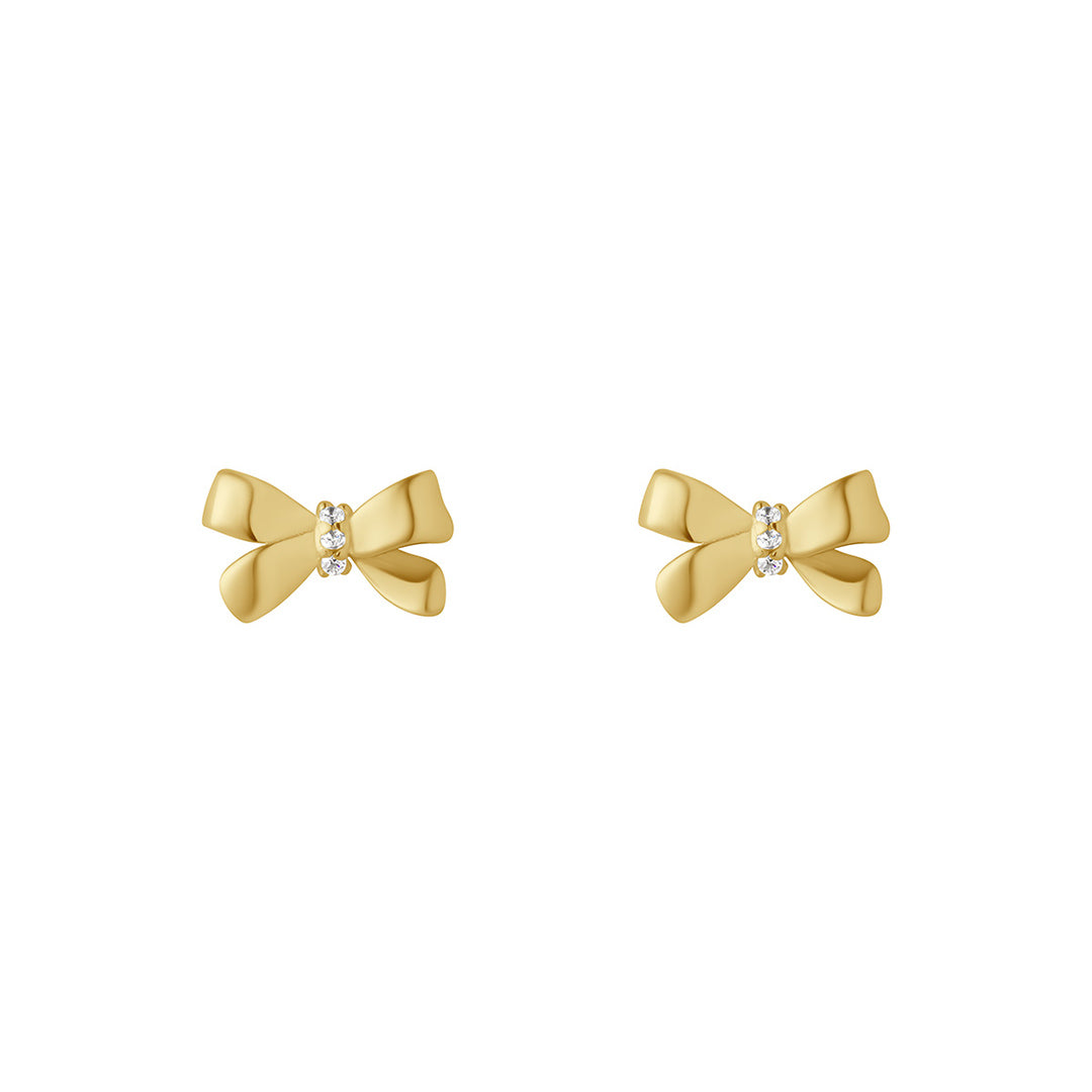 9ct gold bow stud earrings