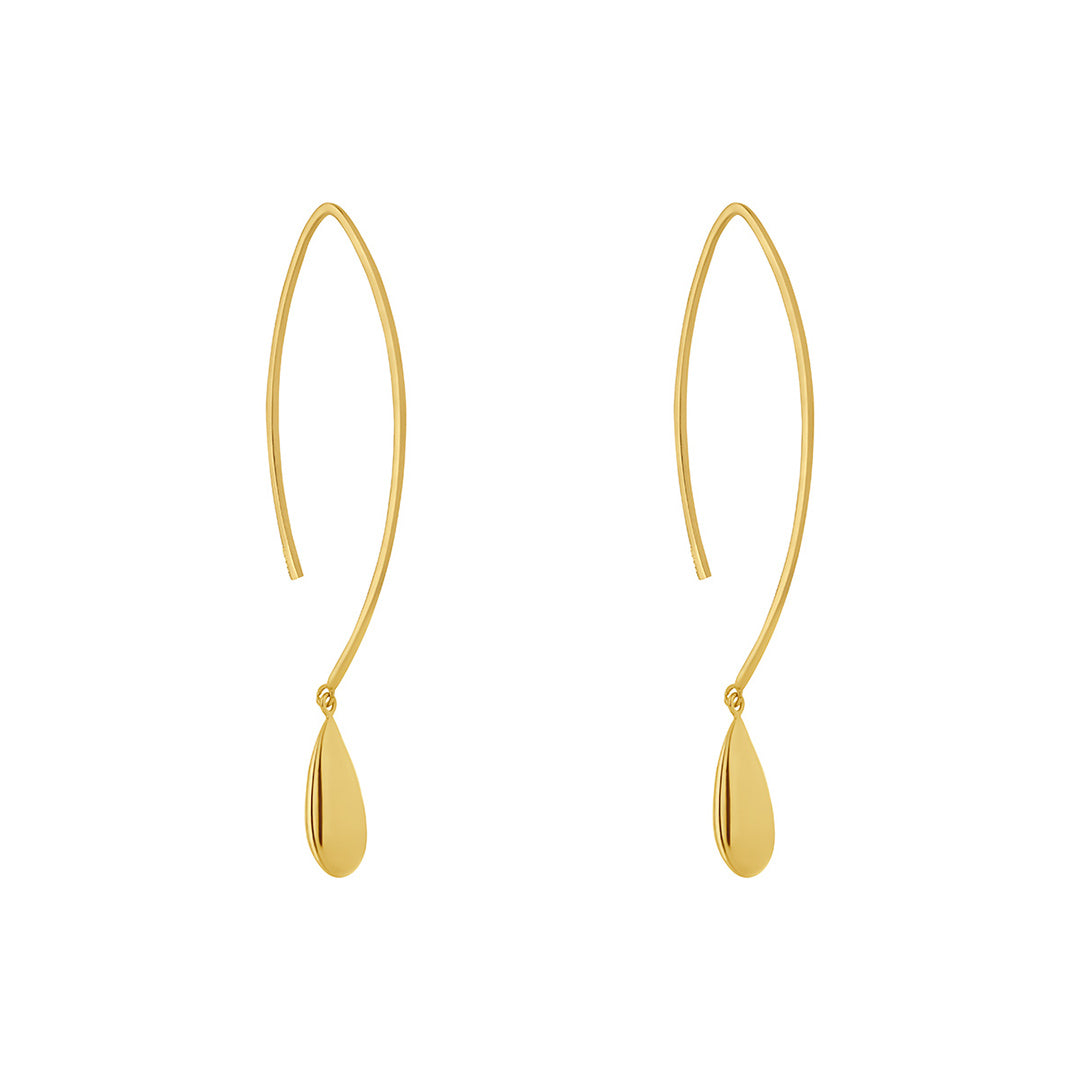 9ct gold teardrop hoop earrings