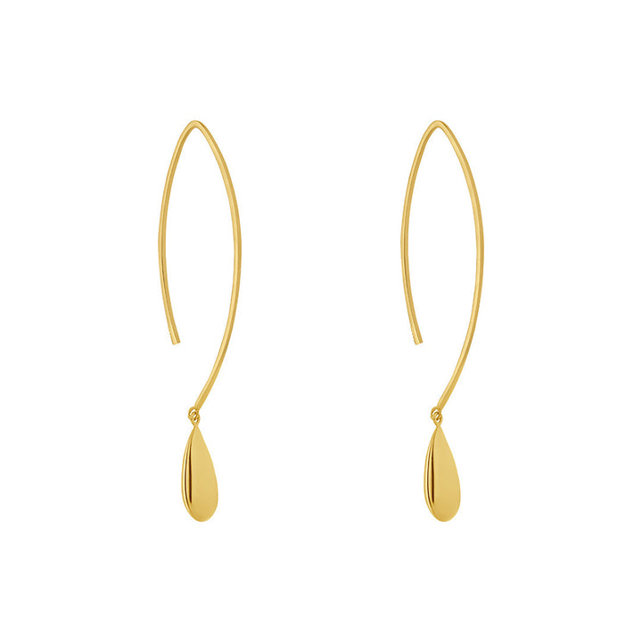 9ct gold teardrop hoop earrings