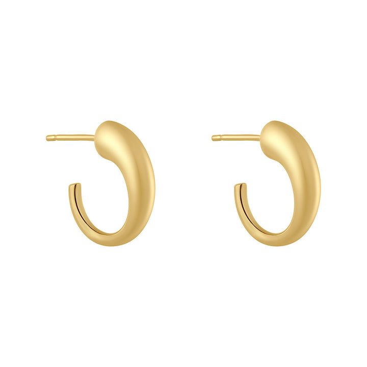 9ct gold tapered hoop earrings