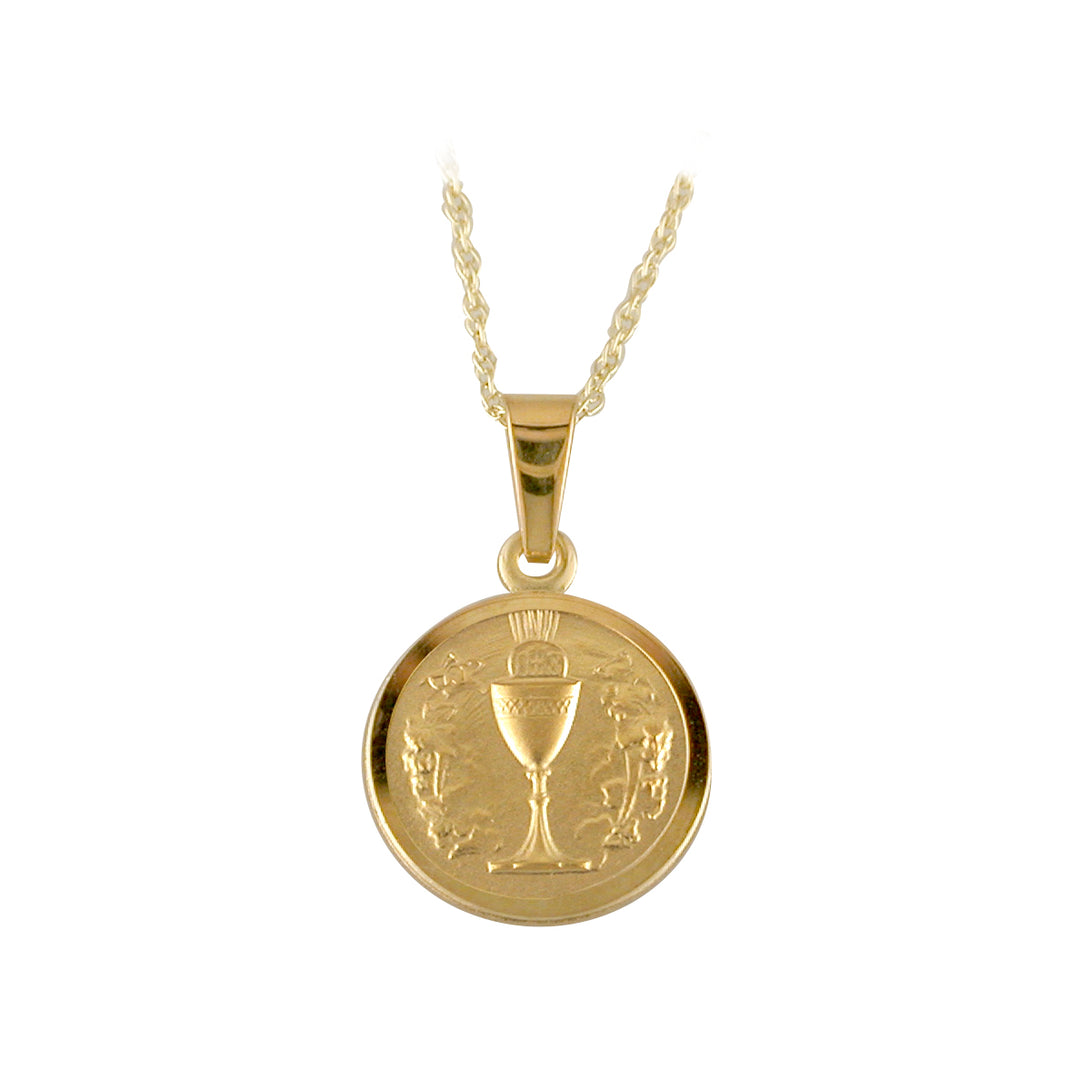 Gold Small Chalice Medal Pendant