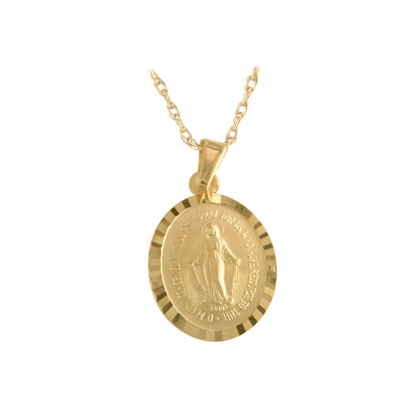 Gold Miraculous Medal Pendant