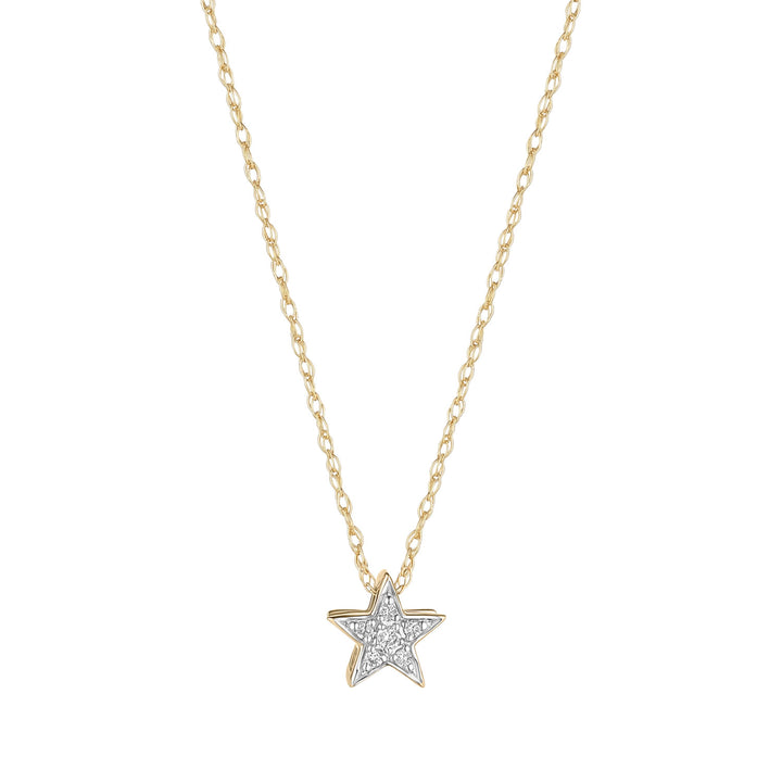 9ct gold diamond star necklace
