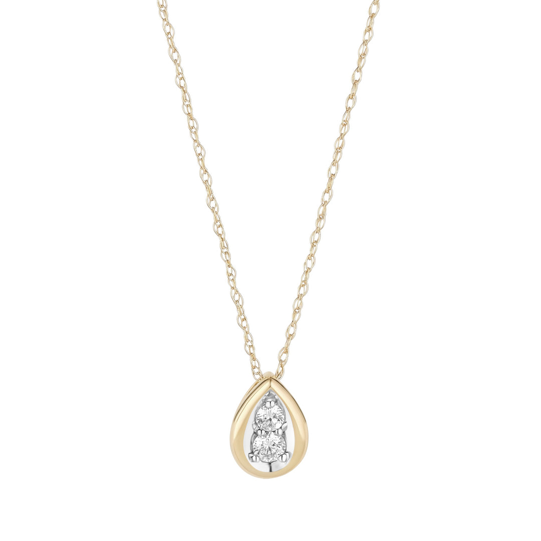 9ct gold diamond teardrop necklace