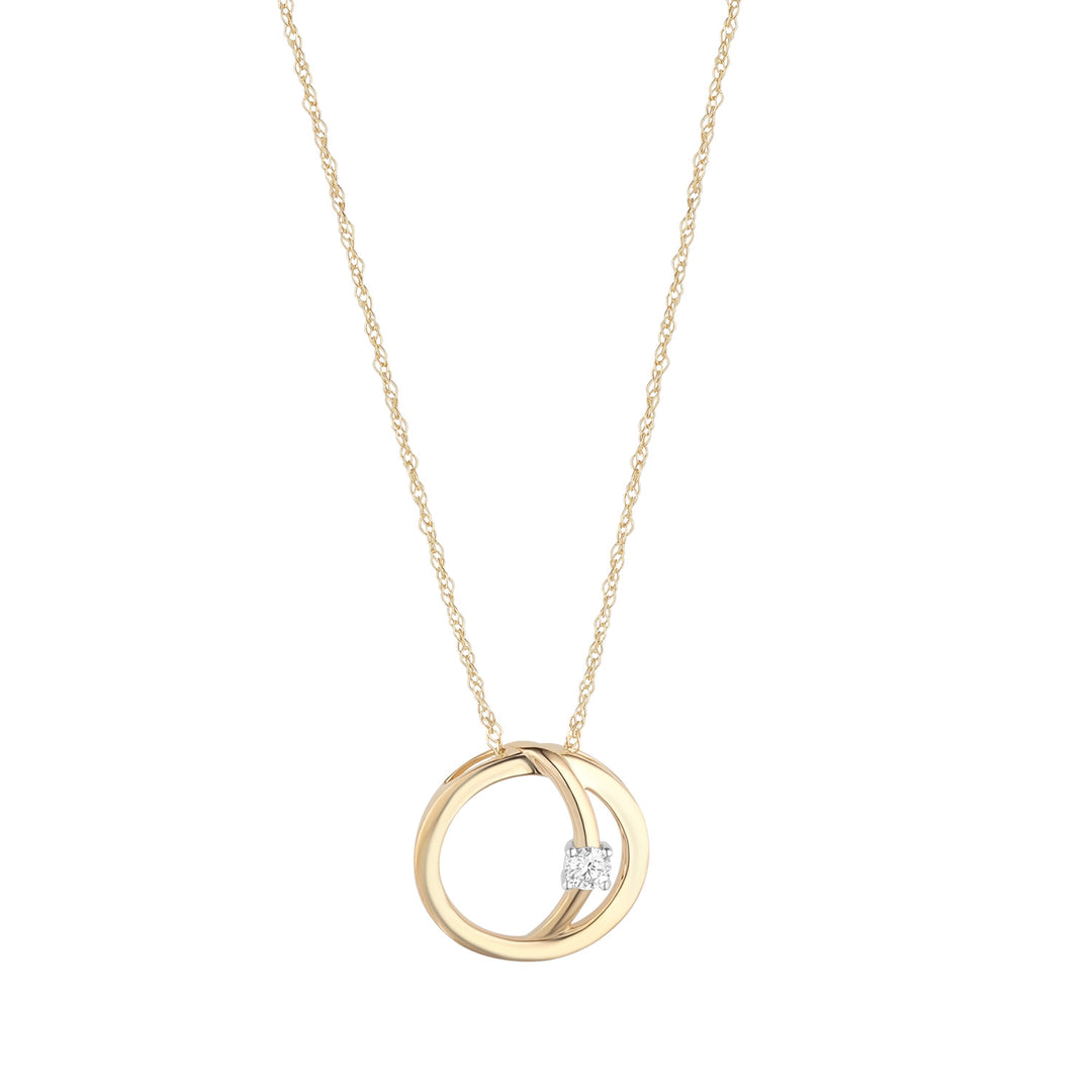 Gold Diamond Circle Pendant