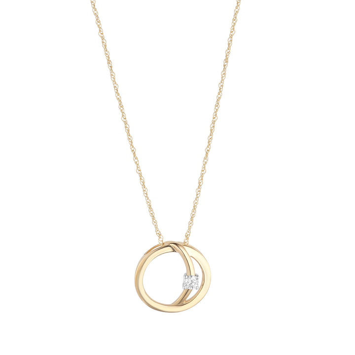 Gold Diamond Circle Pendant