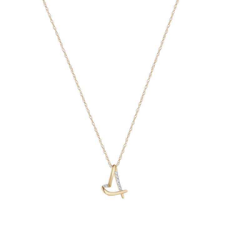 9ct yellow gold diamond heart necklace