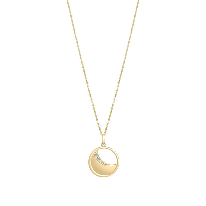 Gold CZ Crescent Moon Necklace