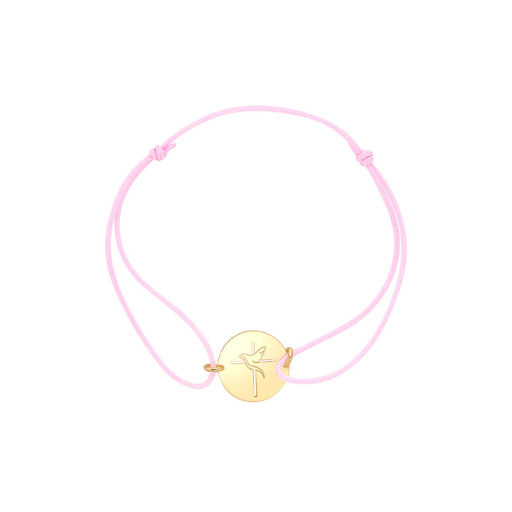 Gold Chalice Pink Cord Confirmation Bracelet