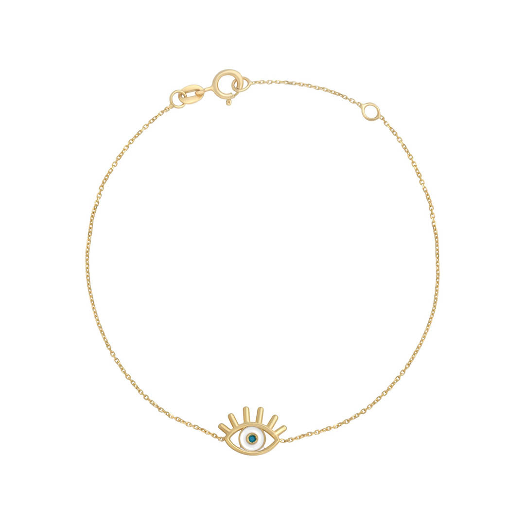 gold enamel evil eye bracelet