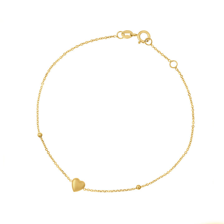 9ct gold small heart bracelet