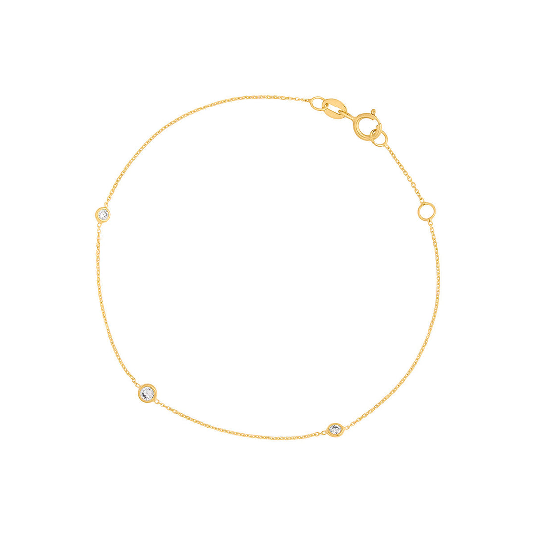 gold 3 cz rubover bracelet