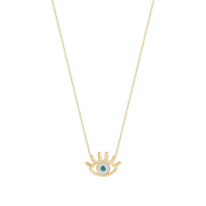 gold enamel evil eye necklace