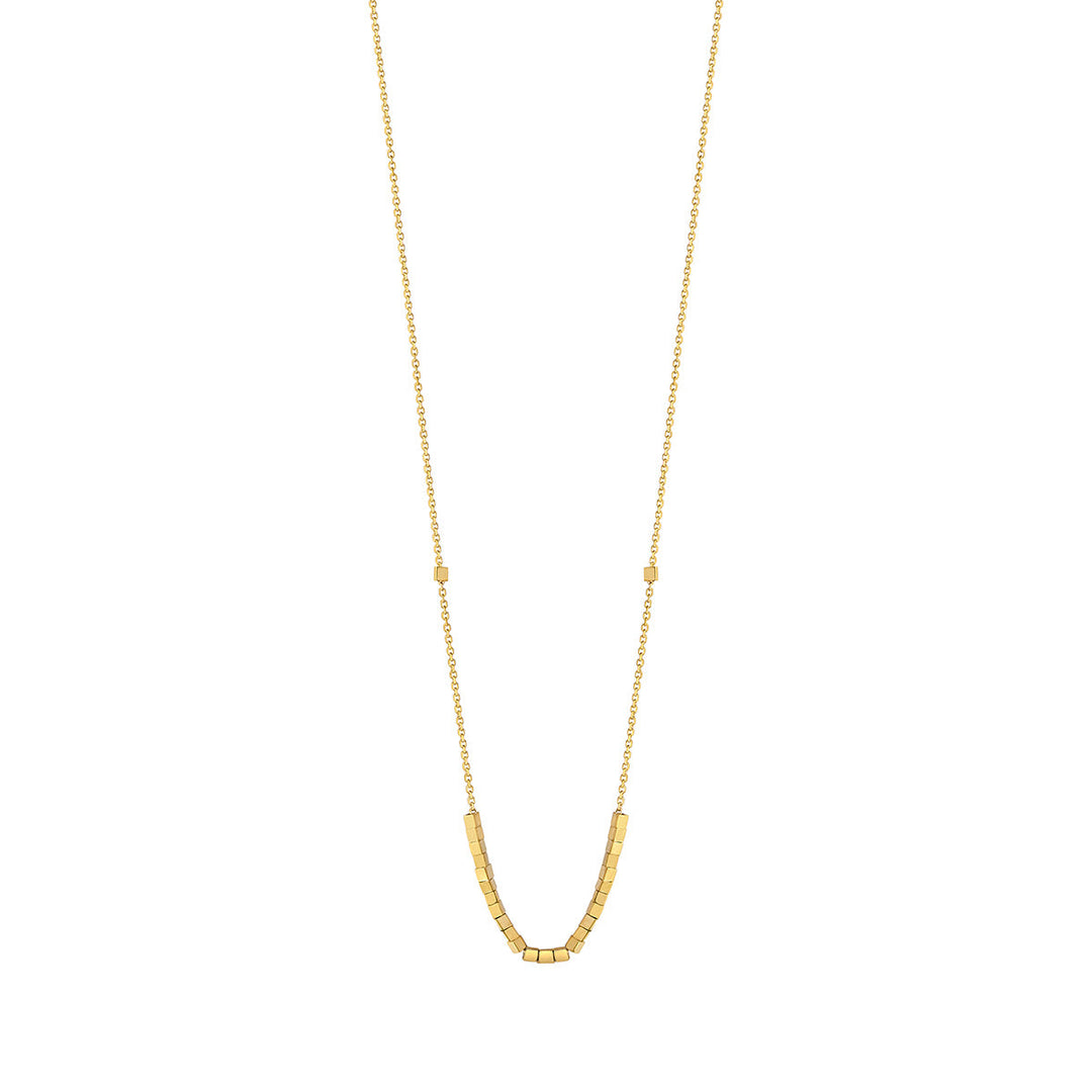 gold square cluster necklace